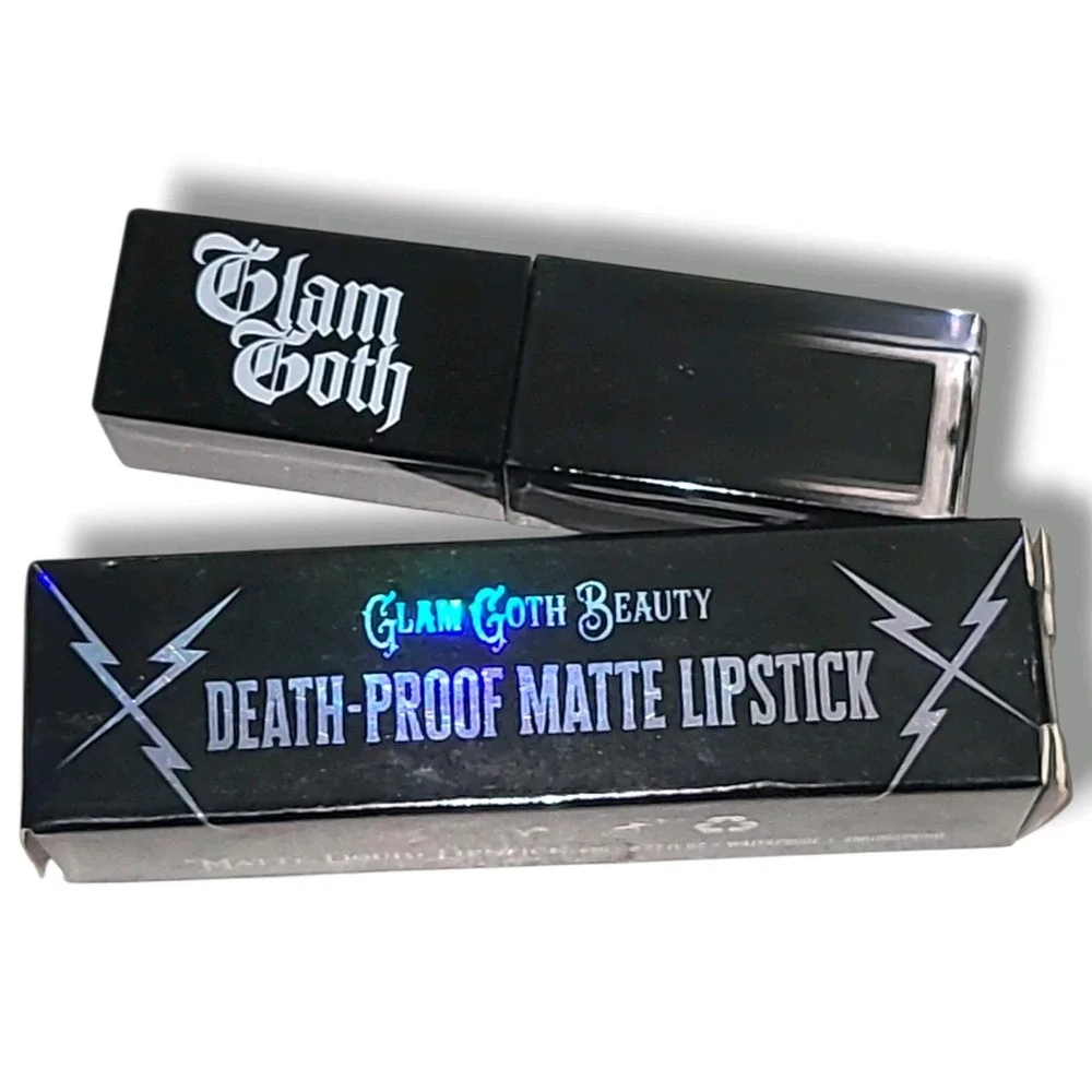 Glam Goth Beauty Nightmare Death-Proof Matte Liquid Lipstick 8ml NIB Black